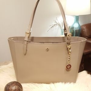 Authentic leather tote bag by Torry burch